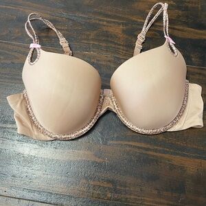 Victoria's Secret Tan Bra with Pink Accents